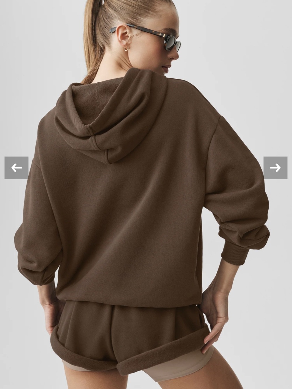 Alo YOGA Hoodie espresso brown lounge sweatshirt drawstring nwt small - Picture 9 of 9